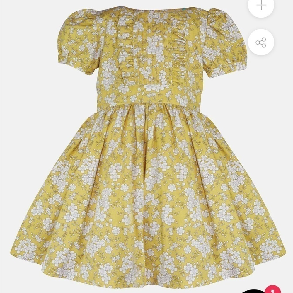 Little Lord & Lady Cotton Yellow Floral Fancy Dress Size 5/6 Years